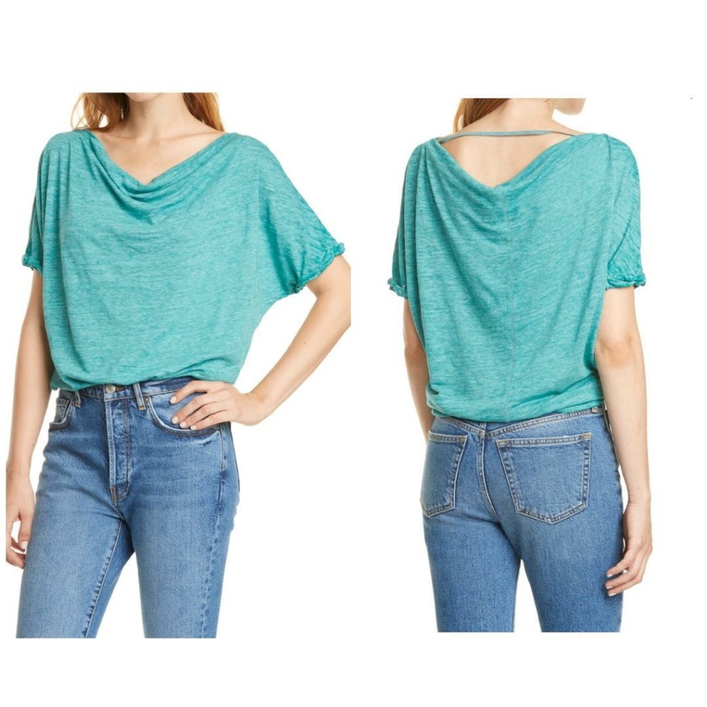 FREE PEOPLE Astrid Burn Out Convertible Palm Tee - Picture 6 of 6